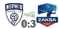 Logo z wynikiem meczu: Steam Hemarpol Norwid Czstochowa vs. ZAKSA Kdzierzyn-Kole 0:3