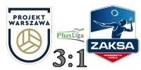 Wynik  meczu: PGE Projekt Warszawa vs.  ZAKSA K�dzierzyn-Ko�le 3:1 w ramach 11. kolejki PlusLigi