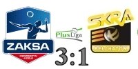 Wynik  meczu: ZAKSA K�dzierzyn-Ko�le vs. PGE GiEK Skra Be�chat�w 3:1 w ramach 16. kolejki PlusLigi