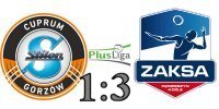 Wynik  meczu: Cuprum Stilon Gorz�w vs.  ZAKSA K�dzierzyn-Ko�le 1:3 w ramach 23. kolejki PlusLigi