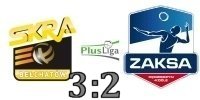 wynik meczu  PGE GiEK Skra Be�chat�w  vs. ZAKSA K�dzierzyn-Ko�le 3:2